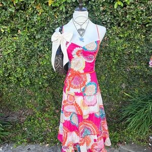 BCBGMaxAzria Strapless Pink Floral Dress